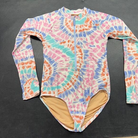 J Crew Crewcuts girls Colorful Tie-Dye Rashguard - Picture 4 of 6